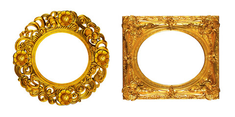 Golden baroque and  ornament elements
