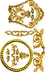 Golden baroque and  ornament elements
