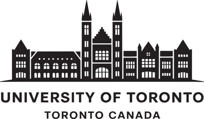 Fototapeta premium University of Toronto Silhouette Emblem Iconic Landmark Symbol Education Institution Design