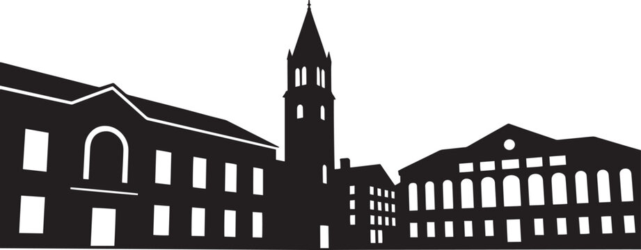 Yale University Silhouette New Haven Connecticut Skyline Landmark Building Design