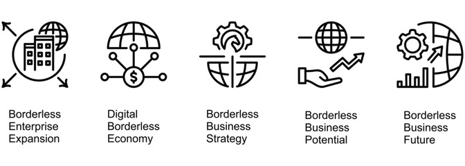 Borderless Terms In Business banner web icon vector illustration