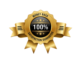 100% Money Back Satisfaction Guarantee Golden Seal with Ribbon - Transparent PNG