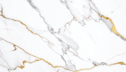 Obraz premium Luxurious White Marble Texture with Flowing Gold Veins and Subtle Shadow Detailing