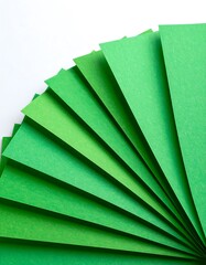 Fan of green paper sheets