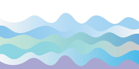 Abstract sea waves on white background vector illustration.
