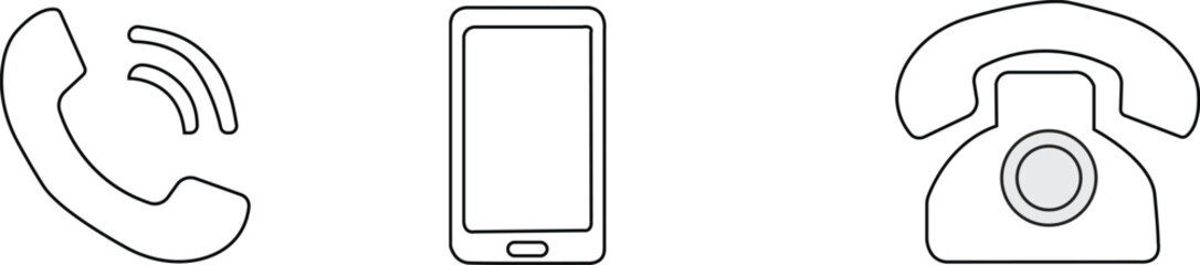 Phone icon set.Phone call.Icon for design.Easily editable,Cell phone pictogram.Vector illustration,Phone icon set. telephone symbol, Phone Solid Icon.Design is Suitable for Mobile App,