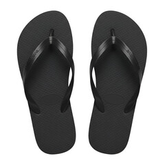 Black flip flop sandals with simple design casual summer footwear