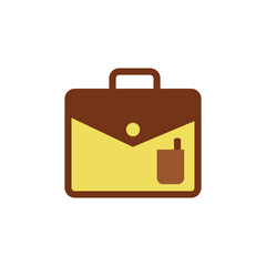 Briefcase  bag with time clock  icon