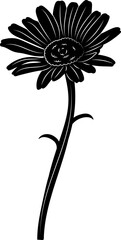 gerbera flower silhouette vector