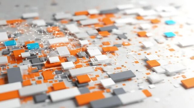 An assortment of colorful objects scattered across a , creating a vibrant and visually appealing composition with various shapes.