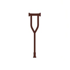 Vector illustration of a vintage wooden crutch, a medical tool isolated on a white background