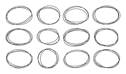 Hand Drawn Oval Shapes Collection circle handdrawn