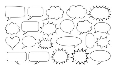 Fototapeta premium Various speech bubble shapes and styles talk conversation