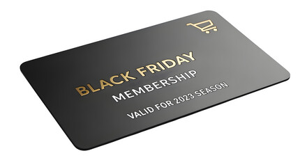 Black Friday membership card isolated on white background