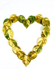 Obraz premium Heart-shaped gold leaf frame