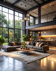 Modern loft living room