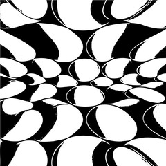 Wavy hexagon pattern, distorted perspective, optical illusion effect
