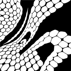 Wavy hexagon pattern, distorted perspective, optical illusion effect