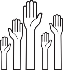 Obraz premium Hands Raised in Unity