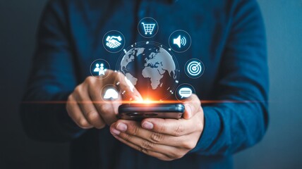 Global digital marketing connecting people through mobile app