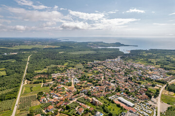 Aerial drone view of Vabriga, Istria, Croatia.