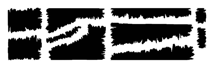 Fototapeta premium Abstract black shapes with jagged edges on white background vector