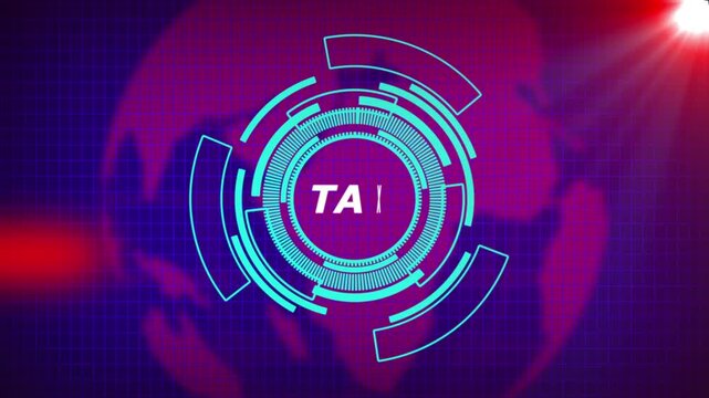 Futuristic H U D Interface Element with Spinning Circular Scanner and Grid Background Sci Fi - Powered by Adobe