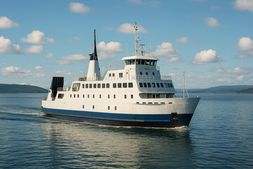 Ferry a Calm Sea, AI Generation