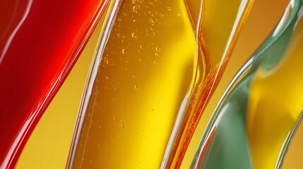 Abstract design of flowing liquids in vibrant colors.