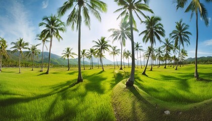 Obraz premium Majestic Coconut Palm Tree Tropical Paradise and Natural Beauty