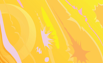 Abstract yellow background with geometric smooth  shapes pattern. Vector illustration in flat style