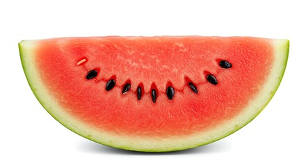 A Fresh Slice of Watermelon: Sweet Summer Fruit Isolated on White