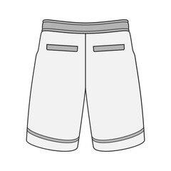 Clean white athletic shorts with grey trim and pockets, perfect for sports, fitness, or casual wear design mockups.