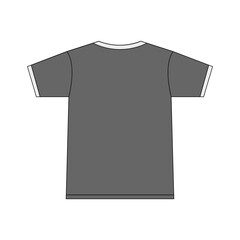 Naklejka premium Blank gray t-shirt mockup with white collar and sleeve trim, perfect for apparel design and branding