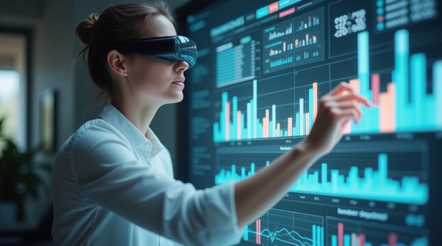 Augmented Reality Business Meeting with Holographic Data

