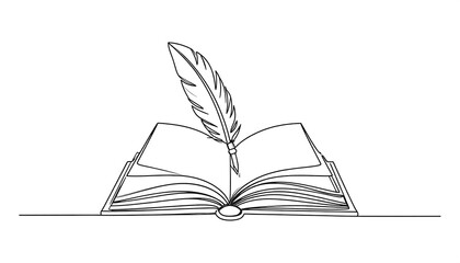 Open book with quill (2)
