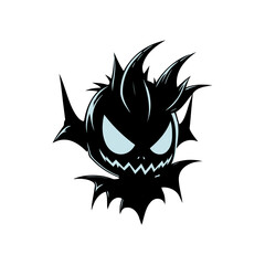 Stylized Halloween Monster with Glowing Eyes and Sharp Teeth, Perfect for Spooky Designs and Festive Celebrations for Halloween Holiday Season