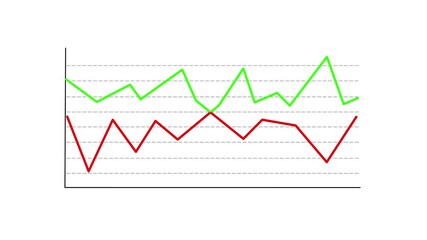 Animated financial growth chart with 2 trend line graph. Growth bar chart of economy. Vector illustration isolated on white background.
- Powered by Adobe