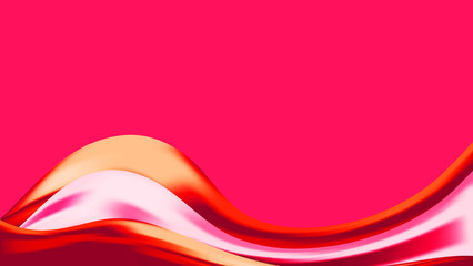 Abstract bright rose red background with silk wave. backdrop. Luxury card. Color gradient pattern. Banner, poster. Copy space. Pop art wallpaper. Textured effect. Wealth. Template. Magenta Pink hue.
