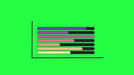 Animated financial growth chart. Colorful Growth bar chart of economy. Graph illustration isolated on Green background. - Powered by Adobe