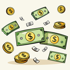 seamless background with money