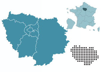 Set maps of &Icirc;le-de-France province