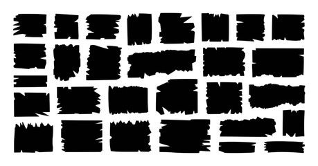 Obraz premium Black torn paper shapes collection grunge