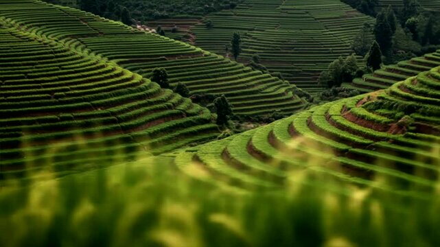 Serene Green Terraces: A Breathtaking Landscape