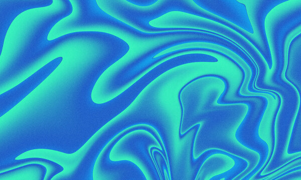 liqufy liquid grainy gradient background.Swirling blue and green abstract marble texture background