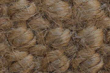 Close-Up of Tangled Natural Fiber Rope | Coarse Light Brown Texture