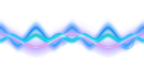 Neon colorful waves abstract blue background