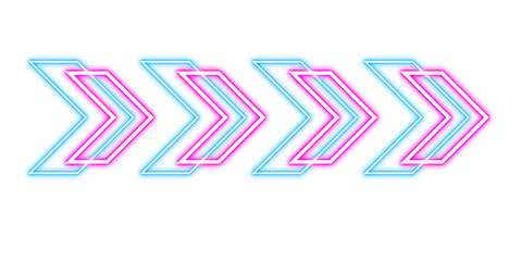 Neon glowing arrow light background, set of neon colorful arrows © NadeAnamta