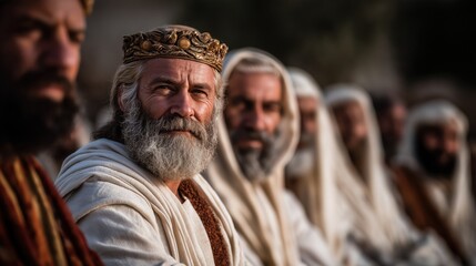 Fototapeta premium biblical story․King David is the religious symbol of the elders of Israel's choice to become a wise and righteous leader, a humble lamb.
