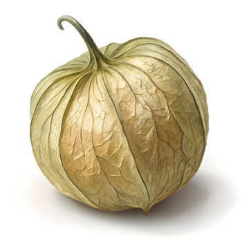 Dried tinda gourd displayed on a clean white background, showcasing its texture and shape for culinary,